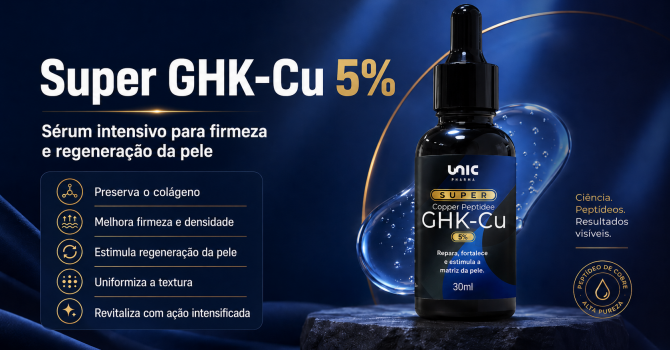 Super GHK-Cu 5% Sérum Facial Da UnicPharma Para Firmeza E Regeneração Da Pele