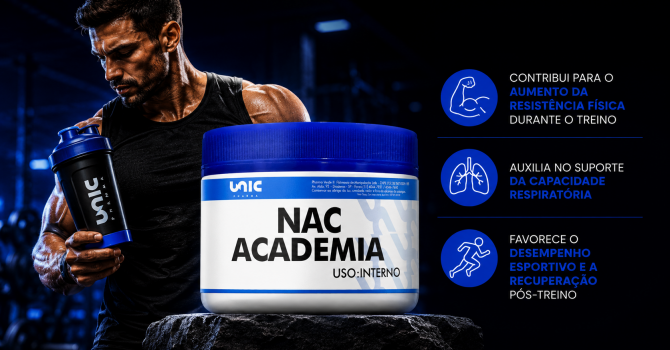 NAC Academia Suplemento Para Resistência Física Desempenho Esportivo Recuperação Pós Treino E Suporte Respiratório