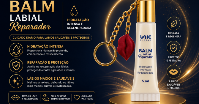 Balm Labial Reparador Pocket Pistache Da UnicPharma Para Hidratação Reparação E Proteção Diária Dos Lábios