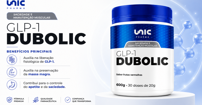 GLP-1 Dubolic 600g Da UnicPharma Para Saciedade, Controle Do Apetite, Saúde Intestinal E Manutenção Da Massa Muscular.