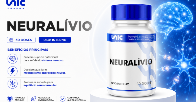 Neuralívio 60 Doses Da Unic Pharma Para Suporte à Saúde Neural, Metabolismo Energético E Equilíbrio Neuromuscular.