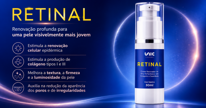 Retinal Creme Renovador Da UnicPharma Para Renovação Celular Textura Firmeza E Luminosidade Da Pele